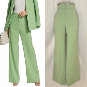 Alice + Olivia Deanna High Waisted Slim-Fit Bootcut Pant in Seafoam